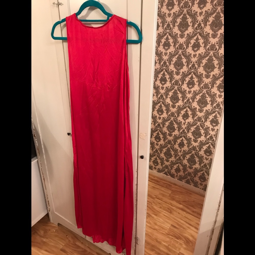 Vintage 1950’s Vintage Nightgown Red & Pink Maxi - Picture 10 of 11
